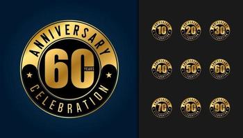 Set of anniversary logotype vector