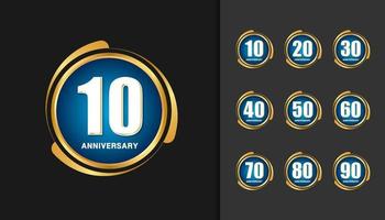 Set of anniversary logotype vector