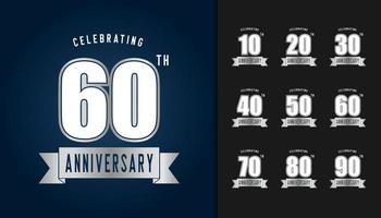 Set of anniversary logotype vector