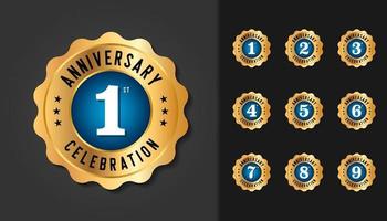 Set of anniversary badges vector