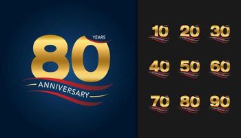 Set of anniversary logotype vector