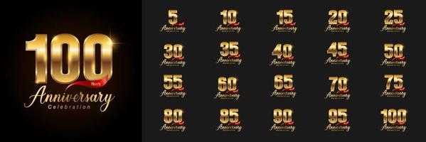 Set of anniversary logotype vector