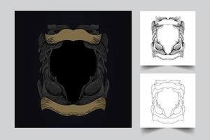 ornament frame artwork illustration set vector