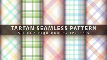 Set of classic tartan seamless patterns vector