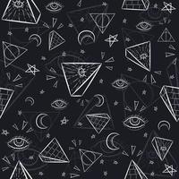 Seamless pattern with illuminati and occult symbols vector