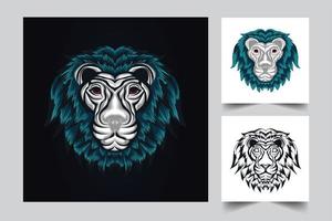 ilustración linda de las ilustraciones del león vector