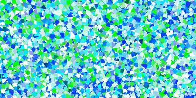 Light blue vector template with crystals, triangles.