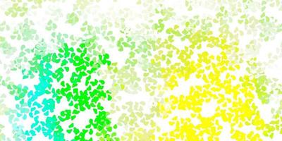 Light green, yellow vector texture with memphis shapes.