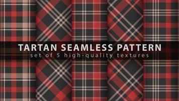 Set of classic tartan seamless patterns