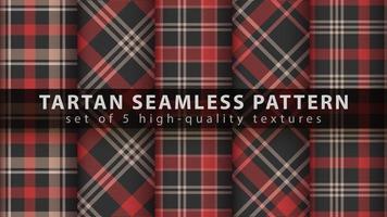 Set of classic tartan seamless patterns vector