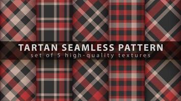 Set of classic tartan seamless pattern