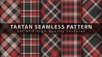 Set of classic tartan seamless pattern vector