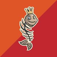 King Fish with bones character vector