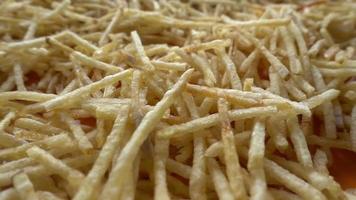 Top View of Thin French Fries video