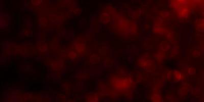 Dark Red vector background with bubbles.