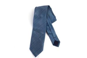 Blue tie isolated on white background photo