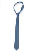 Blue tie isolated on white background photo
