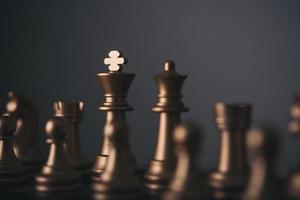 King and knight chess setup on dark background photo