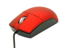 Red computer mouse photo