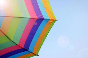 Rainbow umbrella and sky photo