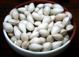 Pistachios in a bowl photo