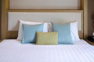 Pillows on the bed photo