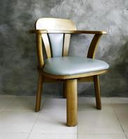 Leather and wood chair photo