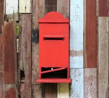 Old red mailbox photo