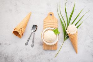 Coconut ice cream flavor photo