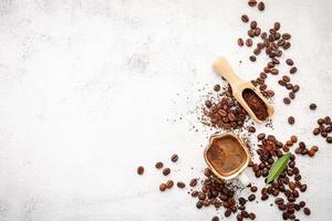 Background of dark roasted coffee beans photo