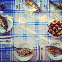 Seafood on table photo