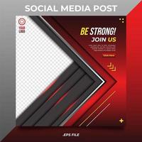 Promo Social media post template for Sports. Futuristic vector design.