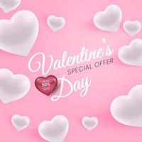 Valentine's day sale Square Banner Template. vector