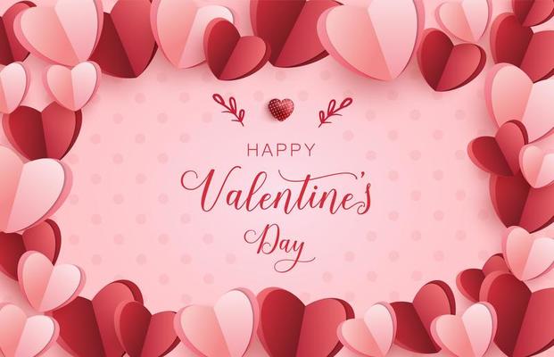 Valentines day background with hearts holiday Vector Image