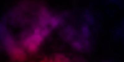 Dark Pink, Red vector background with clouds.