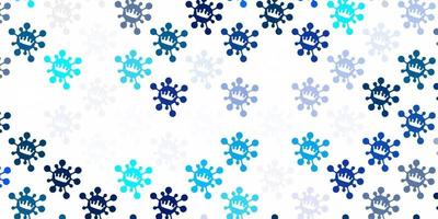 Light blue, green vector pattern with coronavirus elements.