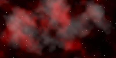 Dark Red vector background with colorful stars.