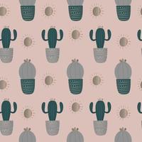 Seamless pattern with cactus. vector