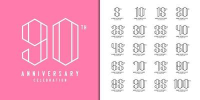 Set of anniversary logotype vector