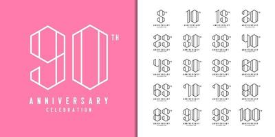 Set of anniversary logotype vector