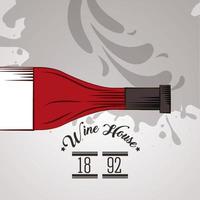 wine house poster with bottle vector