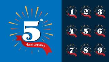 Set of anniversary logotype vector