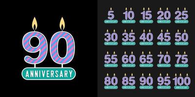 Set of anniversary logotype vector