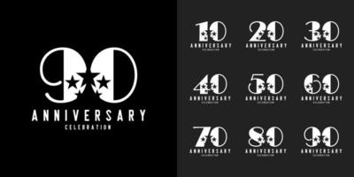 Set of anniversary logotype vector