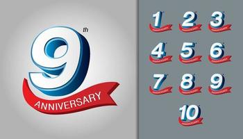 Set of anniversary logotype vector