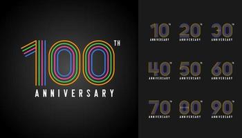 Set of anniversary logotype vector