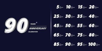 Set of anniversary logotype vector