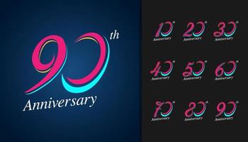 Set of anniversary logotype vector