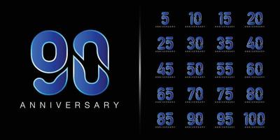 Set of anniversary logotype vector