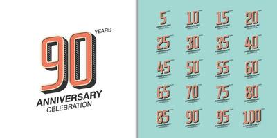 Set of premium anniversary logotype vector